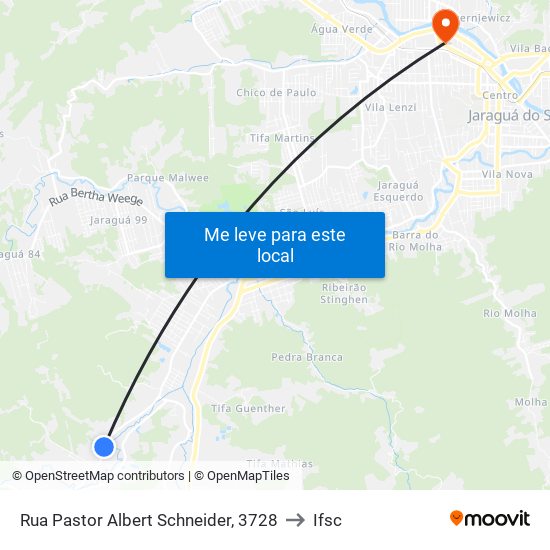 Rua Pastor Albert Schneider, 3728 to Ifsc map