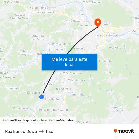 Rua Eurico Duwe to Ifsc map