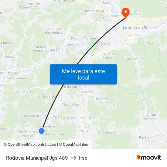 Rodovia Municipal Jgs 489 to Ifsc map