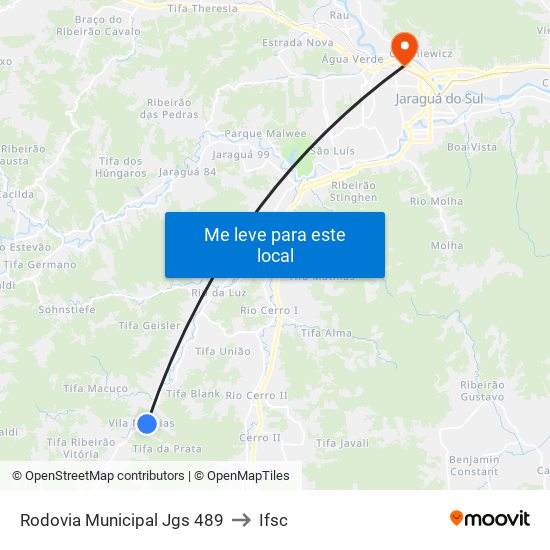 Rodovia Municipal Jgs 489 to Ifsc map