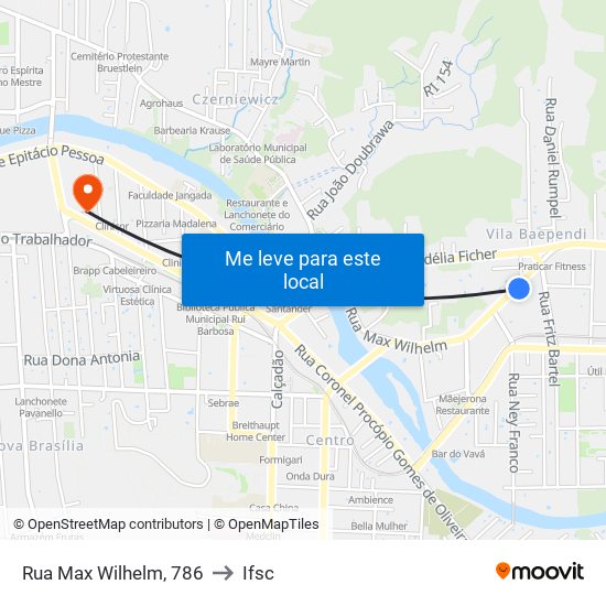 Rua Max Wilhelm, 786 to Ifsc map