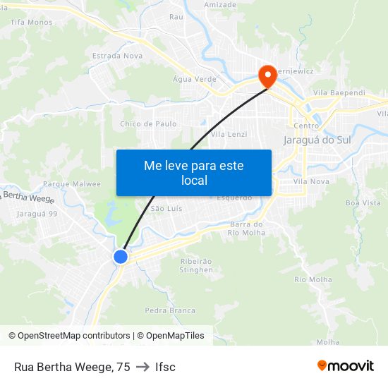 Rua Bertha Weege, 75 to Ifsc map