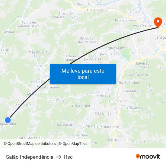 Salão Independência to Ifsc map