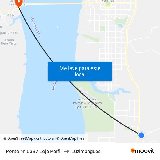Ponto N° 0397 Loja Perfil to Luzimangues map