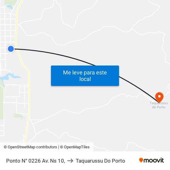 Av. Ns 10, 87 | Rodoshopping to Taquarussu Do Porto map