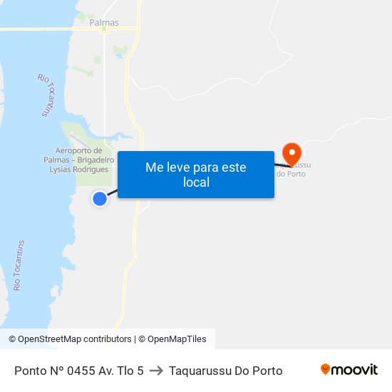 Ponto Nº 0455 Av. Tlo 5 to Taquarussu Do Porto map