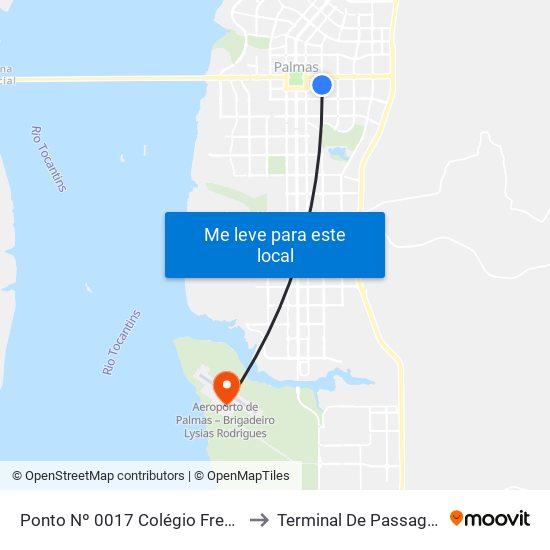 Ponto Nº 0017 Colégio Frederico to Terminal De Passageiros map