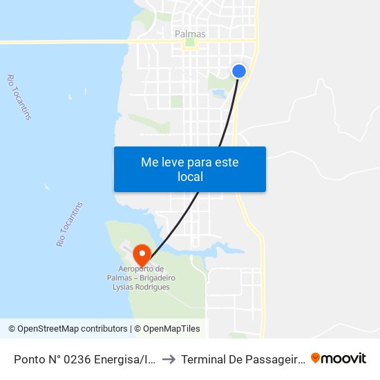 Ponto N° 0236 Energisa/Ifto to Terminal De Passageiros map