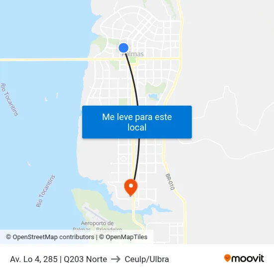 Av. Lo 4, 285 | Q203 Norte to Ceulp/Ulbra map