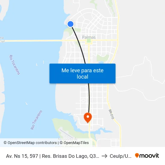 Av. Ns 15, 597 | Res. Brisas Do Lago, Q307 Norte to Ceulp/Ulbra map
