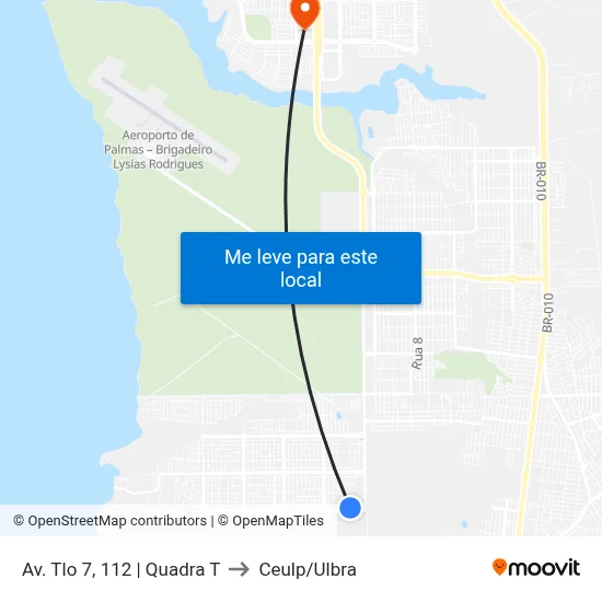 Av. Tlo 7, 112 | Quadra T to Ceulp/Ulbra map