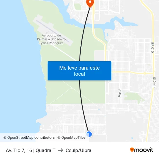 Av. Tlo 7, 16 | Quadra T to Ceulp/Ulbra map
