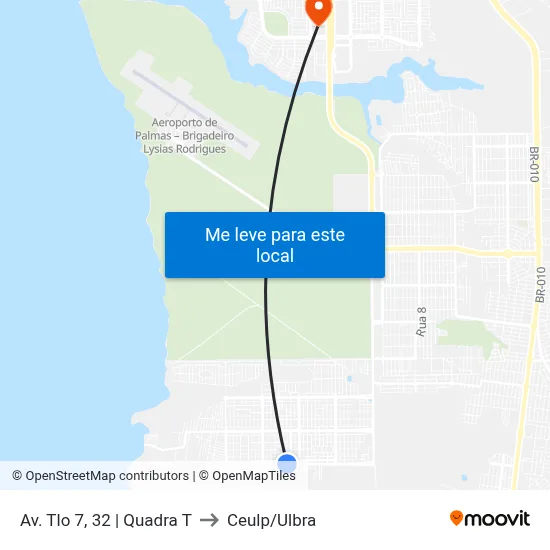 Av. Tlo 7, 32 | Quadra T to Ceulp/Ulbra map