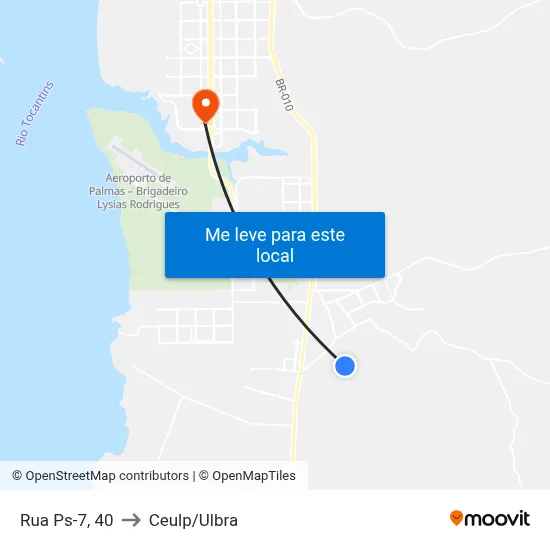 Rua Ps-7, 40 to Ceulp/Ulbra map
