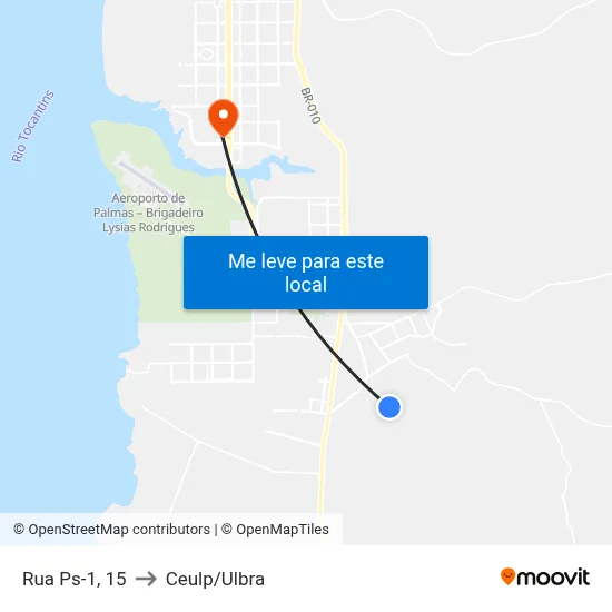 Rua Ps-1, 15 to Ceulp/Ulbra map