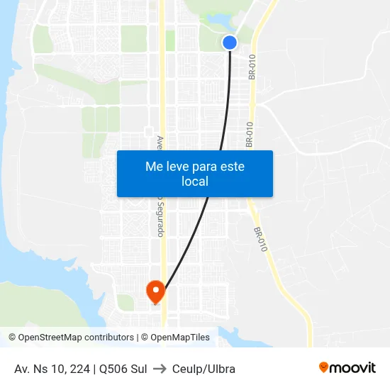 Av. Ns 10, 224 | Q506 Sul to Ceulp/Ulbra map