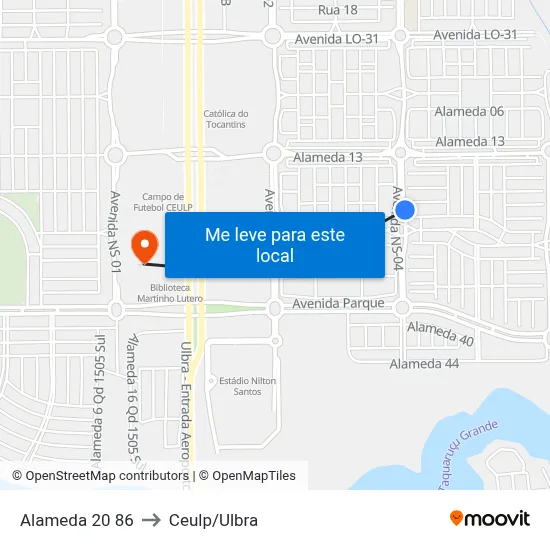 Alameda 20 86 to Ceulp/Ulbra map