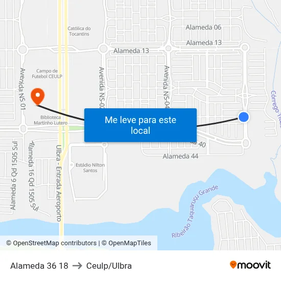 Alameda 36 18 to Ceulp/Ulbra map