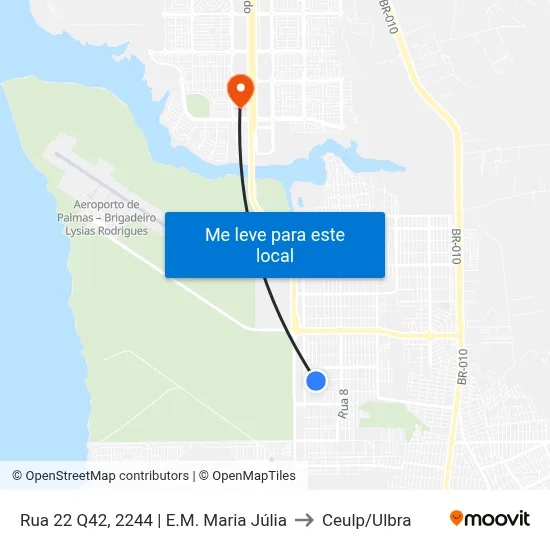 Rua 22 Q42, 2244 | E.M. Maria Júlia to Ceulp/Ulbra map