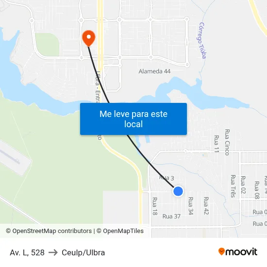 Av. L, 528 to Ceulp/Ulbra map