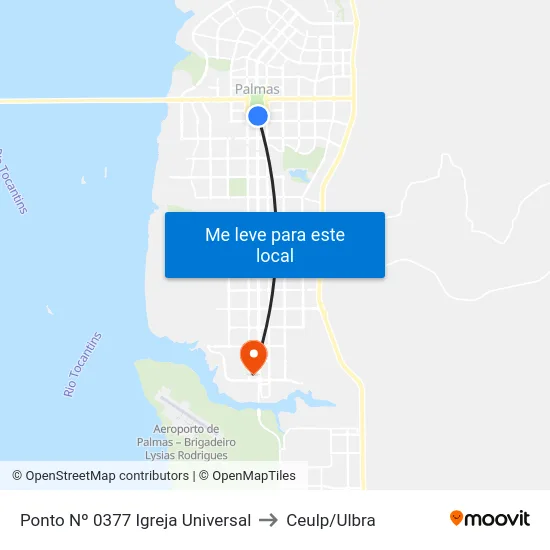 Ponto Nº 0377 Igreja Universal to Ceulp/Ulbra map