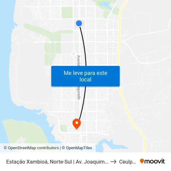 Estação Xambioá, Norte-Sul | Av. Joaquim Teotônio Segurado, 189 to Ceulp/Ulbra map