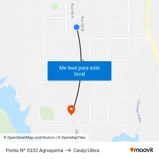 Ponto Nº 0332 Agroquima to Ceulp/Ulbra map