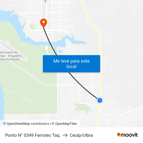 Ponto N° 0349 Ferrotec Taq. to Ceulp/Ulbra map