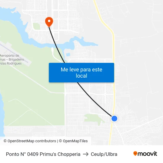 Ponto N° 0409 Primu's Chopperia to Ceulp/Ulbra map