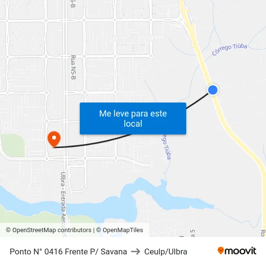 Ponto N° 0416 Frente P/ Savana to Ceulp/Ulbra map