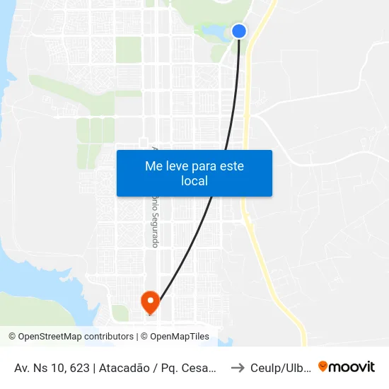 Av. Ns 10, 623 | Atacadão / Pq. Cesamar to Ceulp/Ulbra map