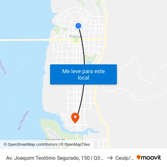 Av. Joaquim Teotônio Segurado, 150 | Q302 Norte / Naturatins to Ceulp/Ulbra map
