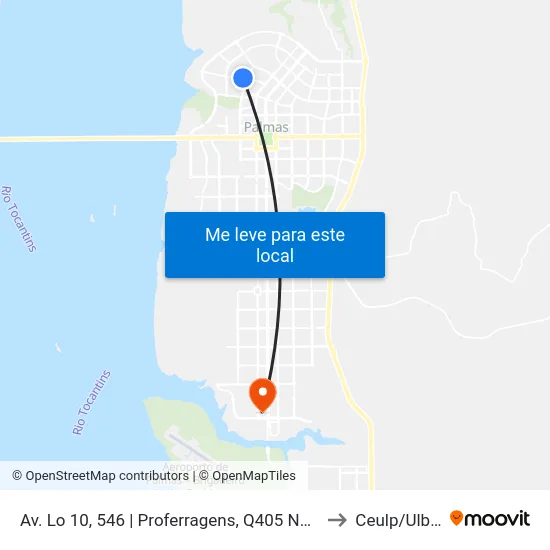 Av. Lo 10, 546 | Proferragens, Q405 Norte to Ceulp/Ulbra map