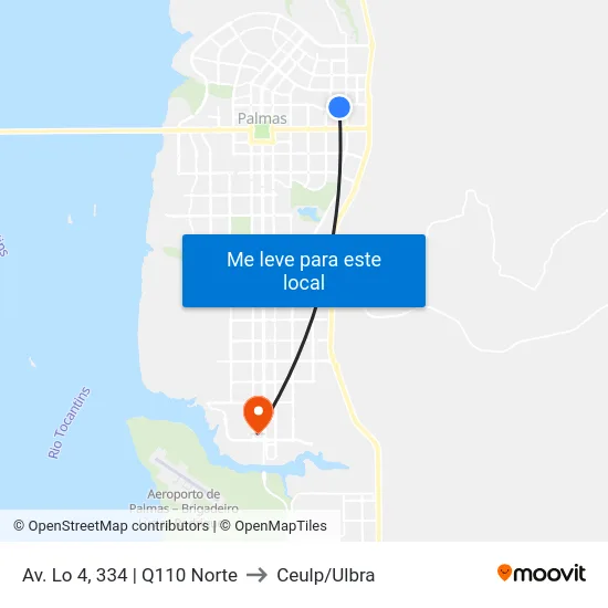 Av. Lo 4, 334 | Q110 Norte to Ceulp/Ulbra map