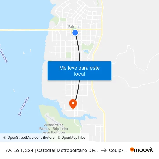 Av. Lo 1, 224 | Catedral Metropolitano Divino Espírito Santo to Ceulp/Ulbra map