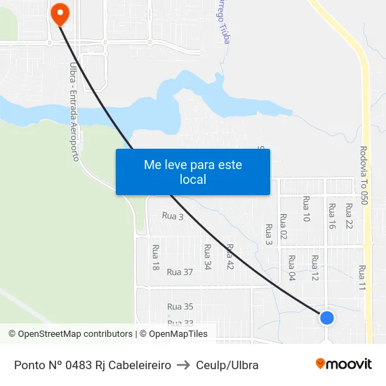 Ponto Nº 0483 Rj Cabeleireiro to Ceulp/Ulbra map