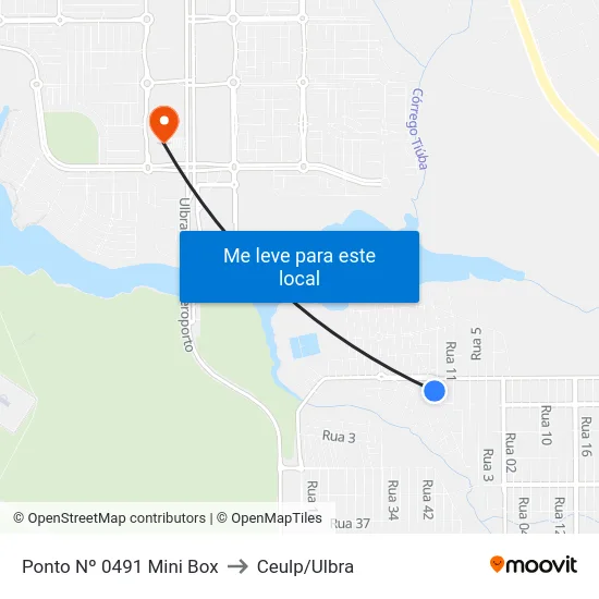 Ponto Nº 0491 Mini Box to Ceulp/Ulbra map