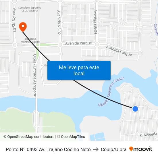 Ponto Nº 0493 Av. Trajano Coelho Neto to Ceulp/Ulbra map