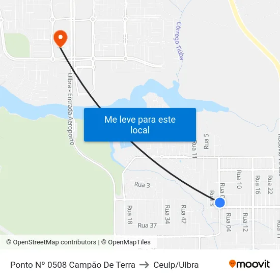 Ponto Nº 0508 Campão De Terra to Ceulp/Ulbra map