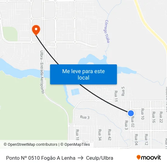 Ponto Nº 0510 Fogão A Lenha to Ceulp/Ulbra map