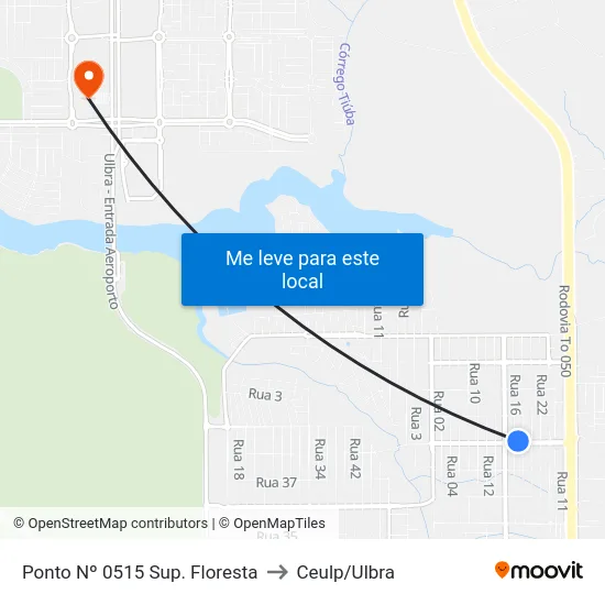 Ponto Nº 0515 Sup. Floresta to Ceulp/Ulbra map