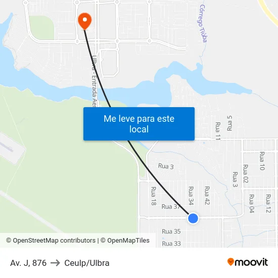 Av. J, 876 to Ceulp/Ulbra map