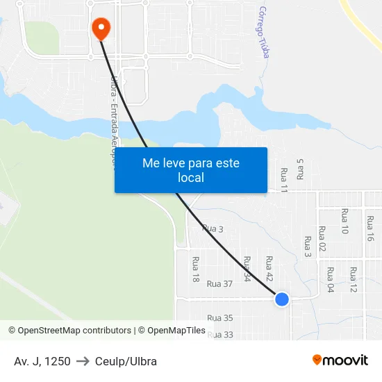 Av. J, 1250 to Ceulp/Ulbra map