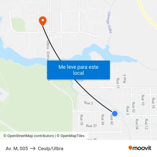 Av. M, 005 to Ceulp/Ulbra map