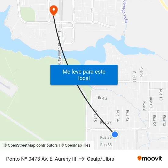 Ponto Nº 0473 Av. E, Aureny III to Ceulp/Ulbra map