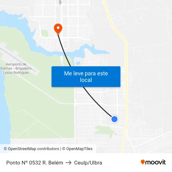 Ponto Nº 0532 R. Belém to Ceulp/Ulbra map