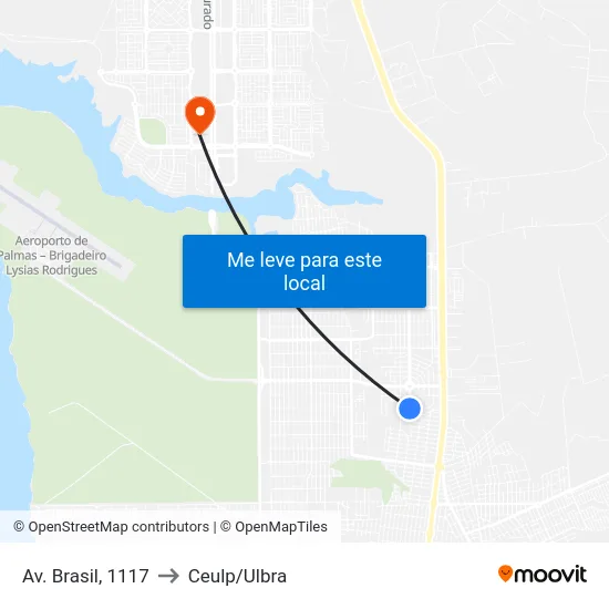 Av. Brasil, 1117 to Ceulp/Ulbra map