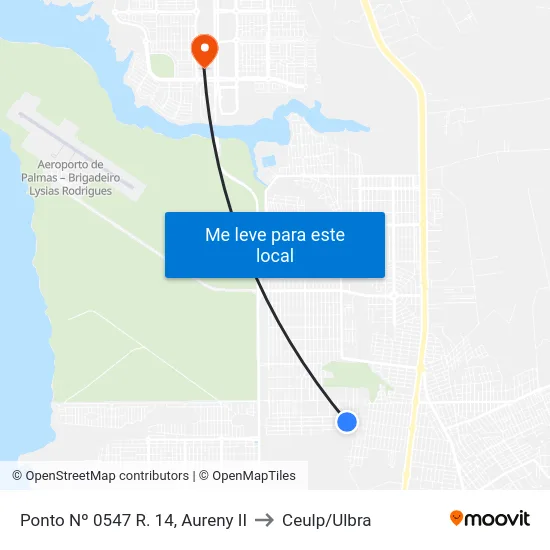 Ponto Nº 0547 R. 14, Aureny II to Ceulp/Ulbra map