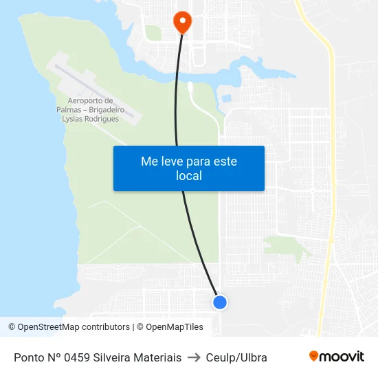 Ponto Nº 0459 Silveira Materiais to Ceulp/Ulbra map