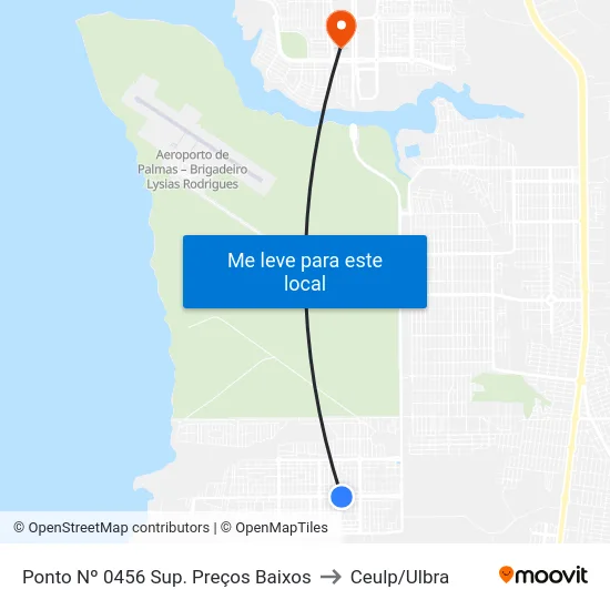 Ponto Nº 0456 Sup. Preços Baixos to Ceulp/Ulbra map